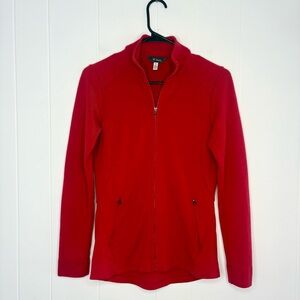 Ibex 100% Merino Wool Red Full Zip Sweater Jacket Women’s Size Small Outdoor